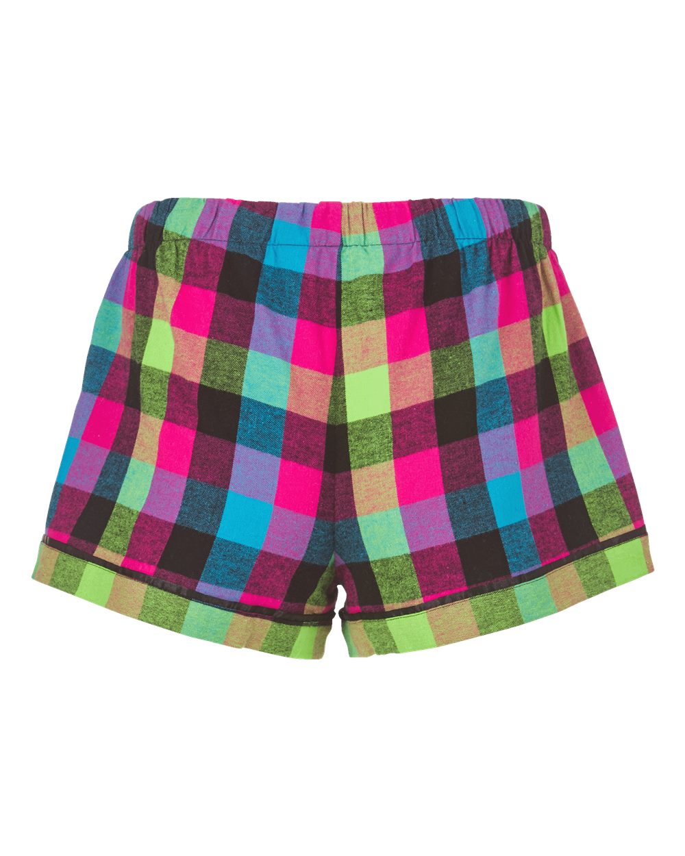 Front View of Neon Buffalo Women's Flannel Shorts - BW6501