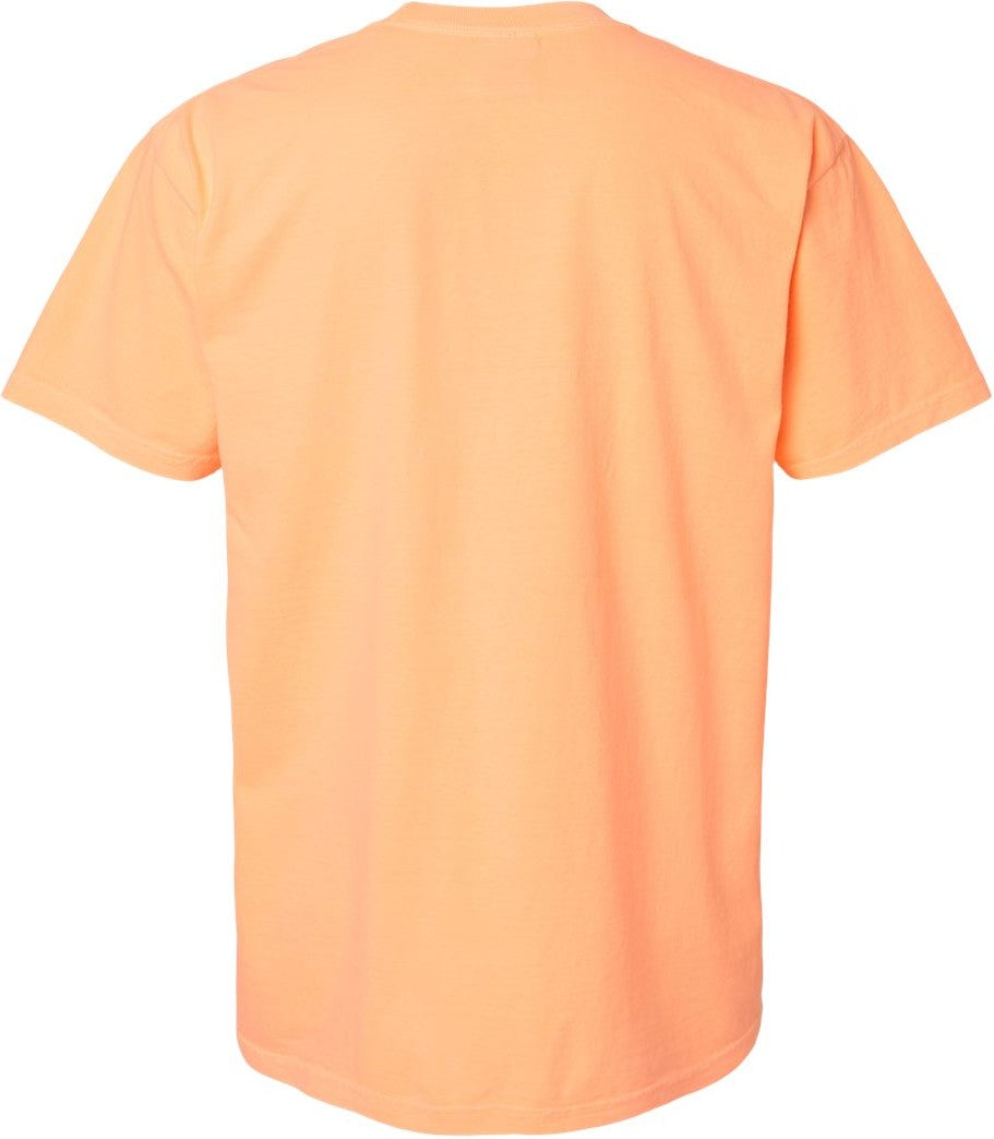 Front View of Neon Cantaloupe Garment-Dyed Heavyweight T-Shirt - 1717