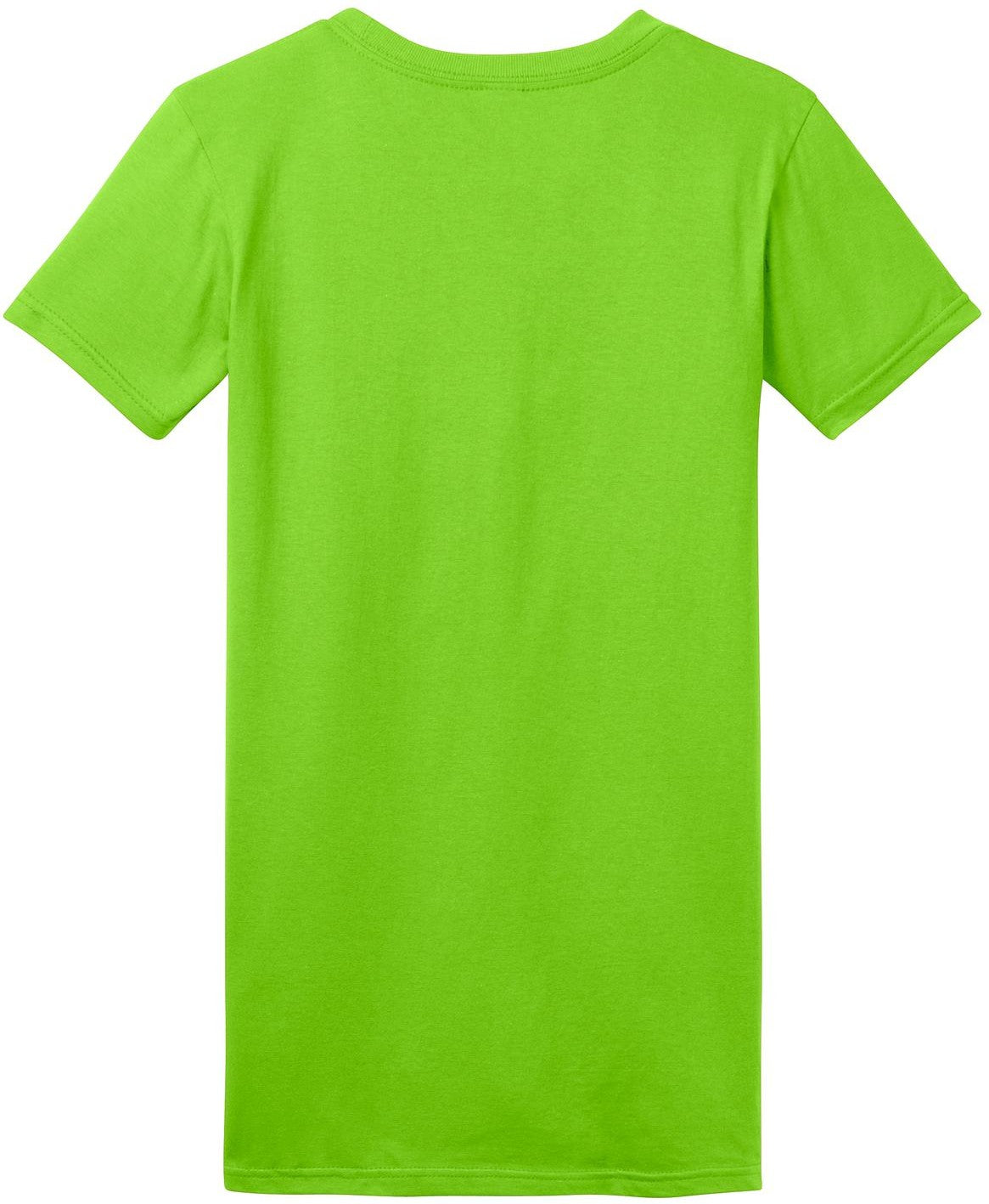 Front View of Neon Green District Women's Fitted The Concert Tee DT5001