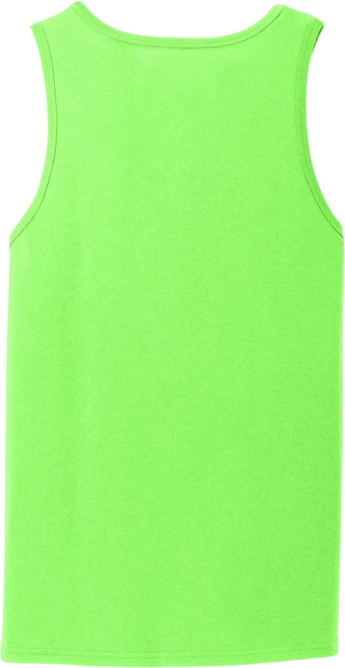 Front View of Neon Green Port & Co Core Cotton Tank Top. PC54TT