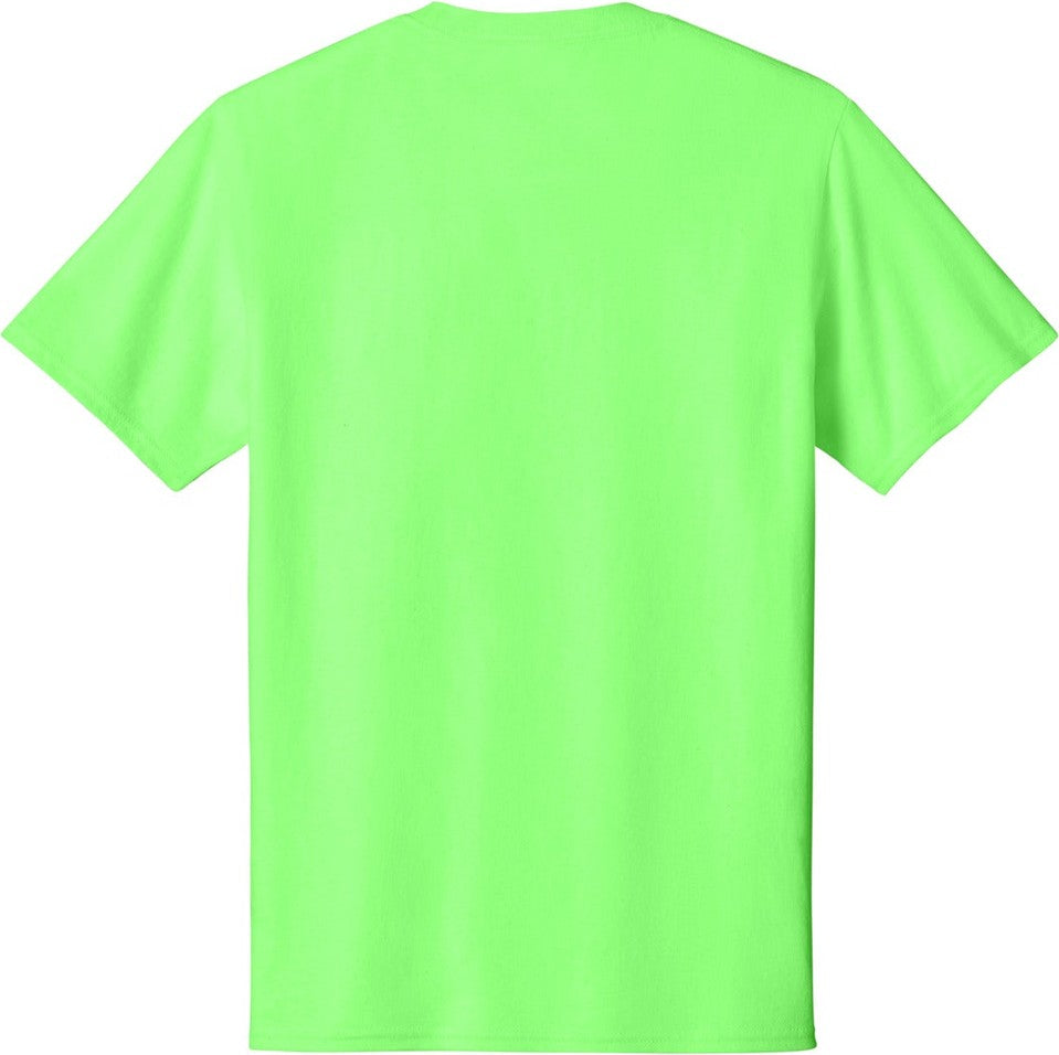 Front View of Neon Green Port & Co Tall Core Cotton Tee PC54T