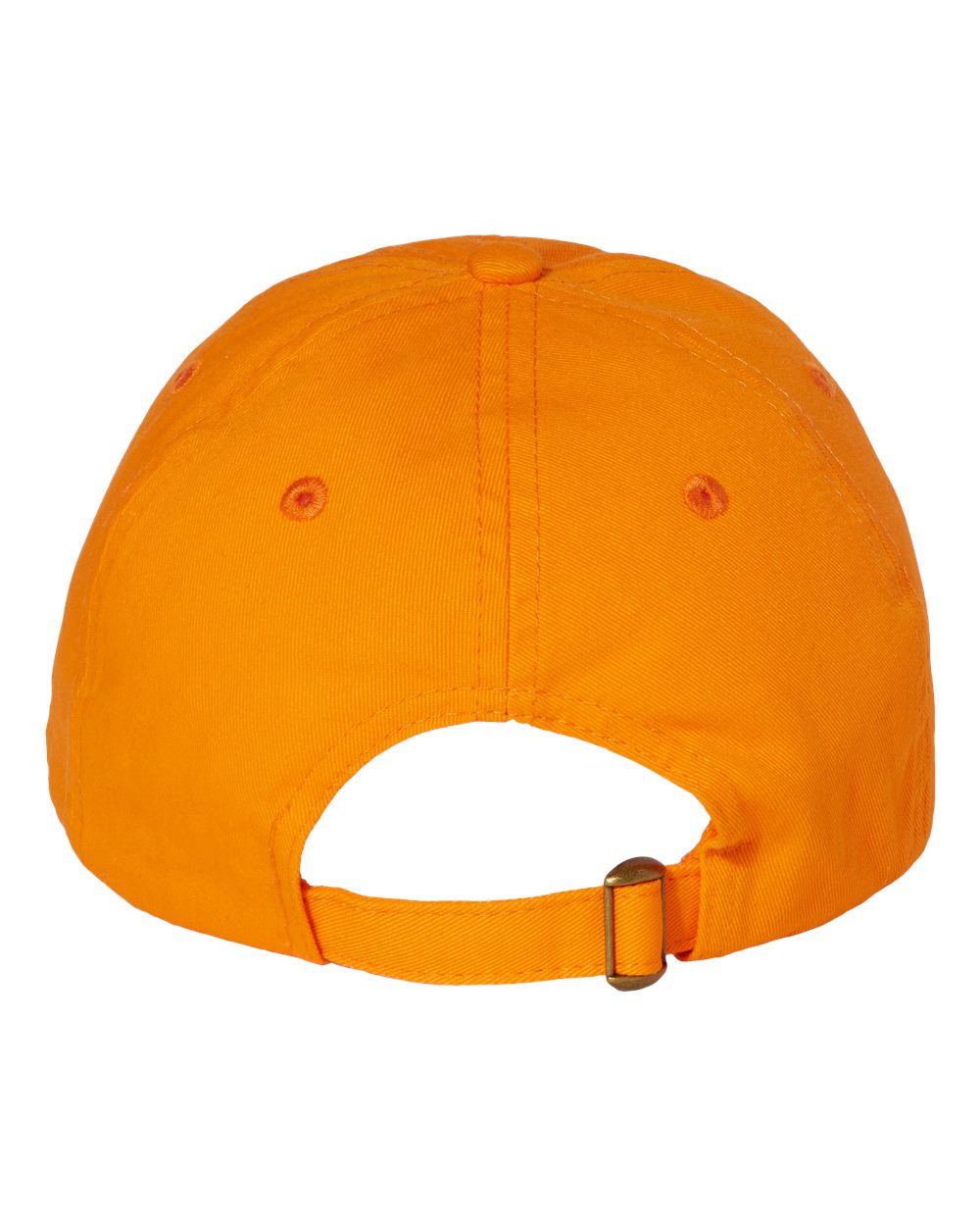 Rear View of Neon Orange Bio-Washed Classic Dad Hat - VC300A