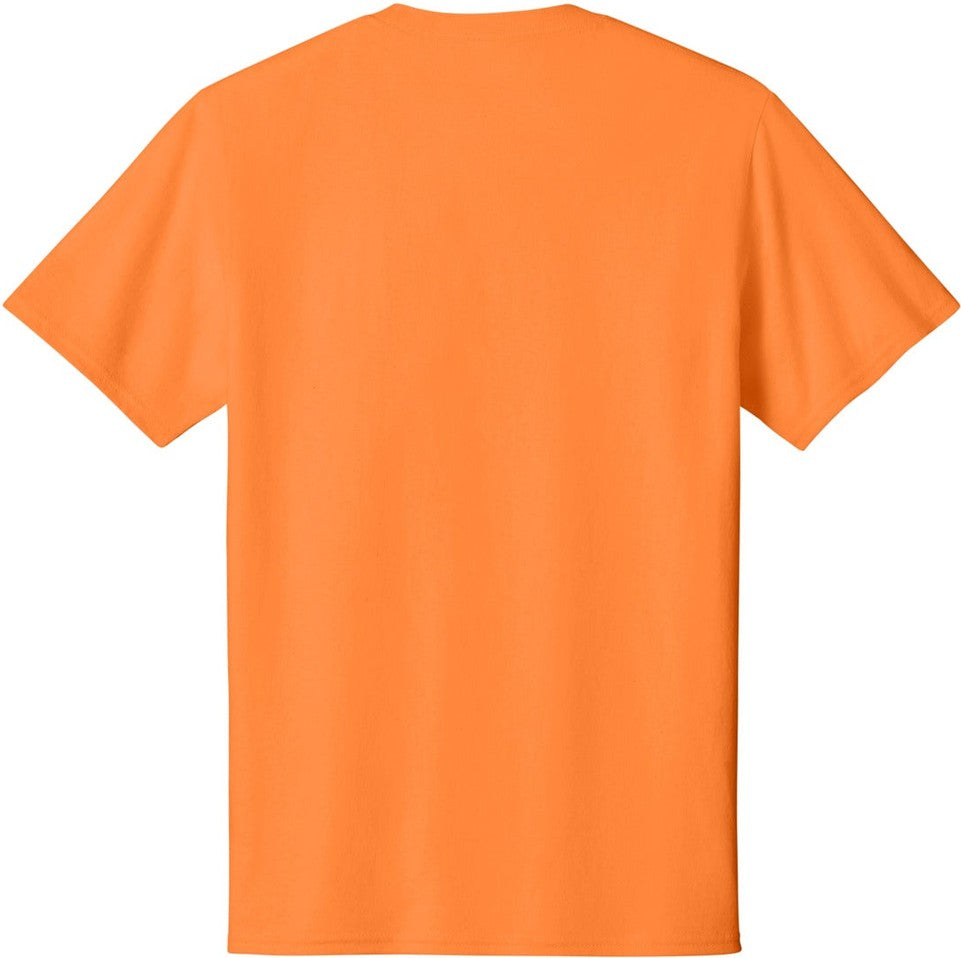 Front View of Neon Orange Port & Co Tall Core Cotton Tee PC54T