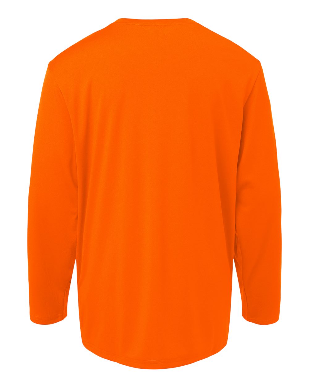 Rear View of Neon Orange Pro-Lock Youth Performance Long Sleeve T-Shirt - 48400Y
