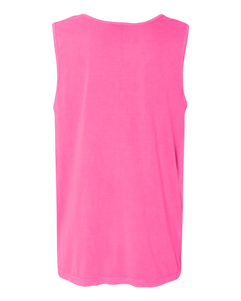 Front View of Neon Pink Garment-Dyed Heavyweight Tank Top - 9360