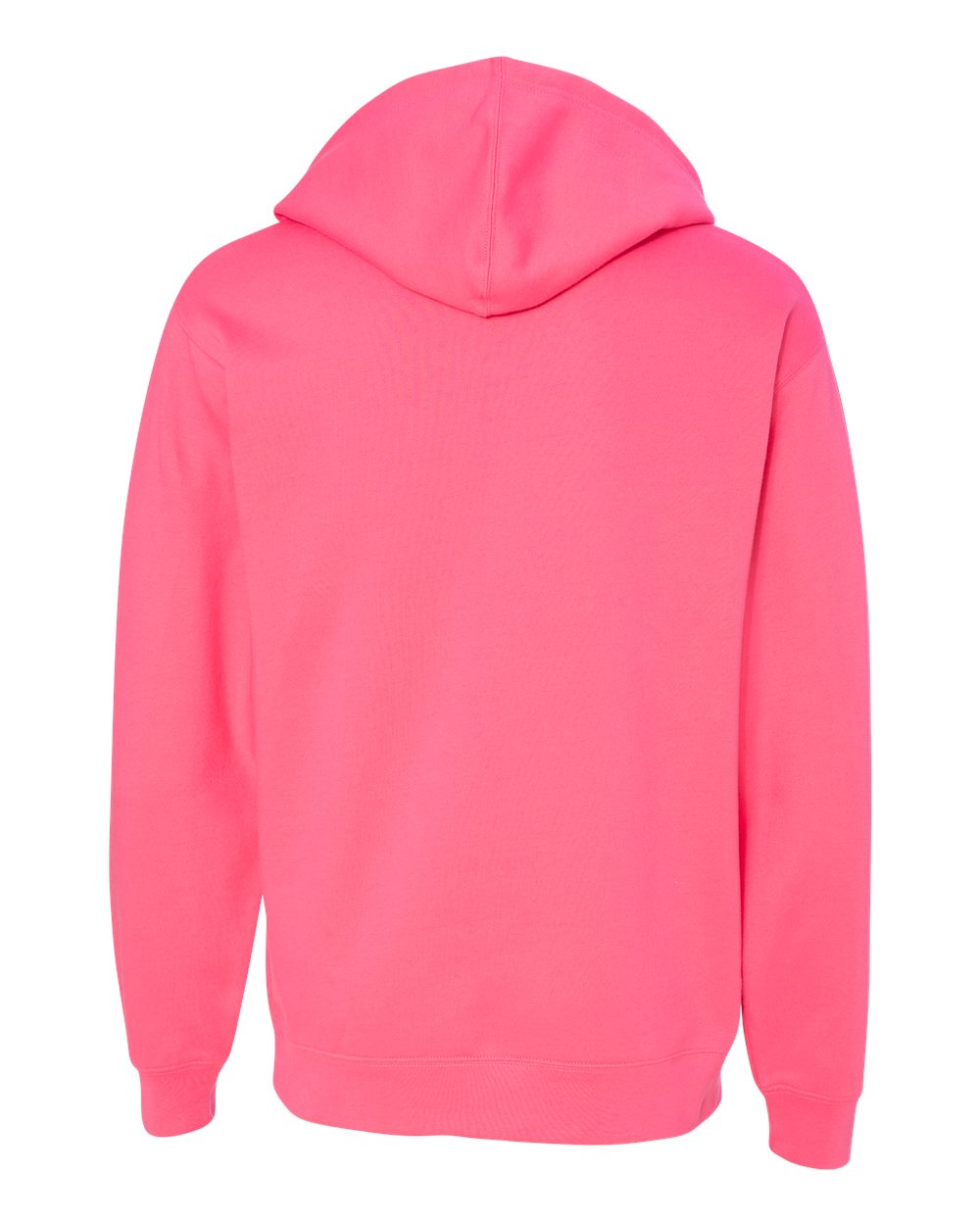 Front View of Neon Pink Midweight Hooded Sweatshirt - SS4500