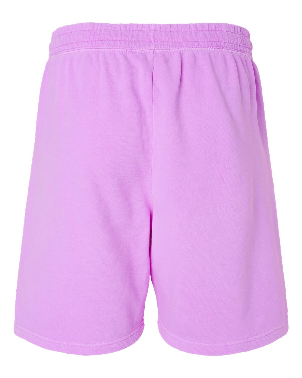 Rear View of Neon Violet Garment-Dyed Lightweight Fleece Sweat Shorts - 1468