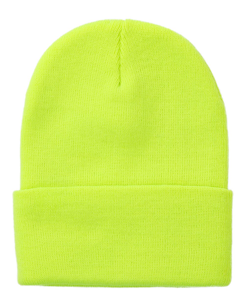 Front View of Neon Yellow Coleman Cuffed Beanie - 3523