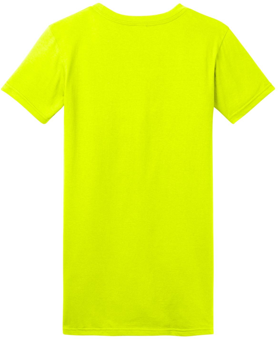 Front View of Neon Yellow District Women's Fitted The Concert Tee DT5001