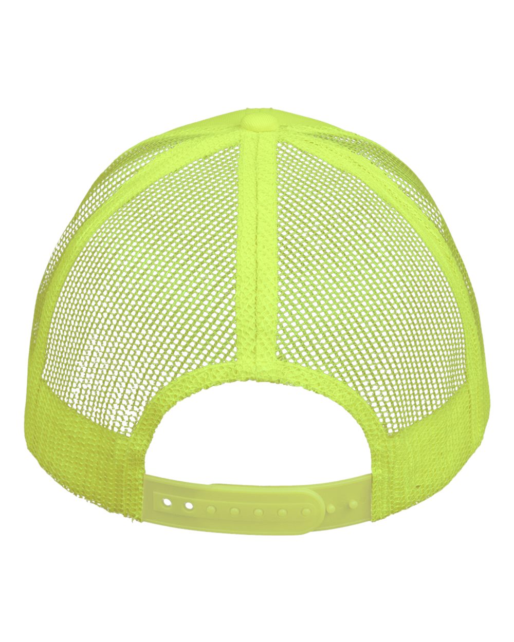 Front View of Neon Yellow Mesh-Back Twill Trucker Cap - VC400
