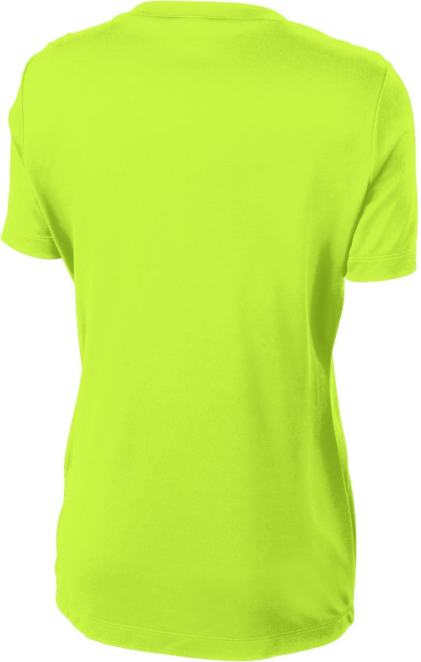 Front View of Neon Yellow Sport-Tek Women's PosiCharge Competitor Tee. LST350