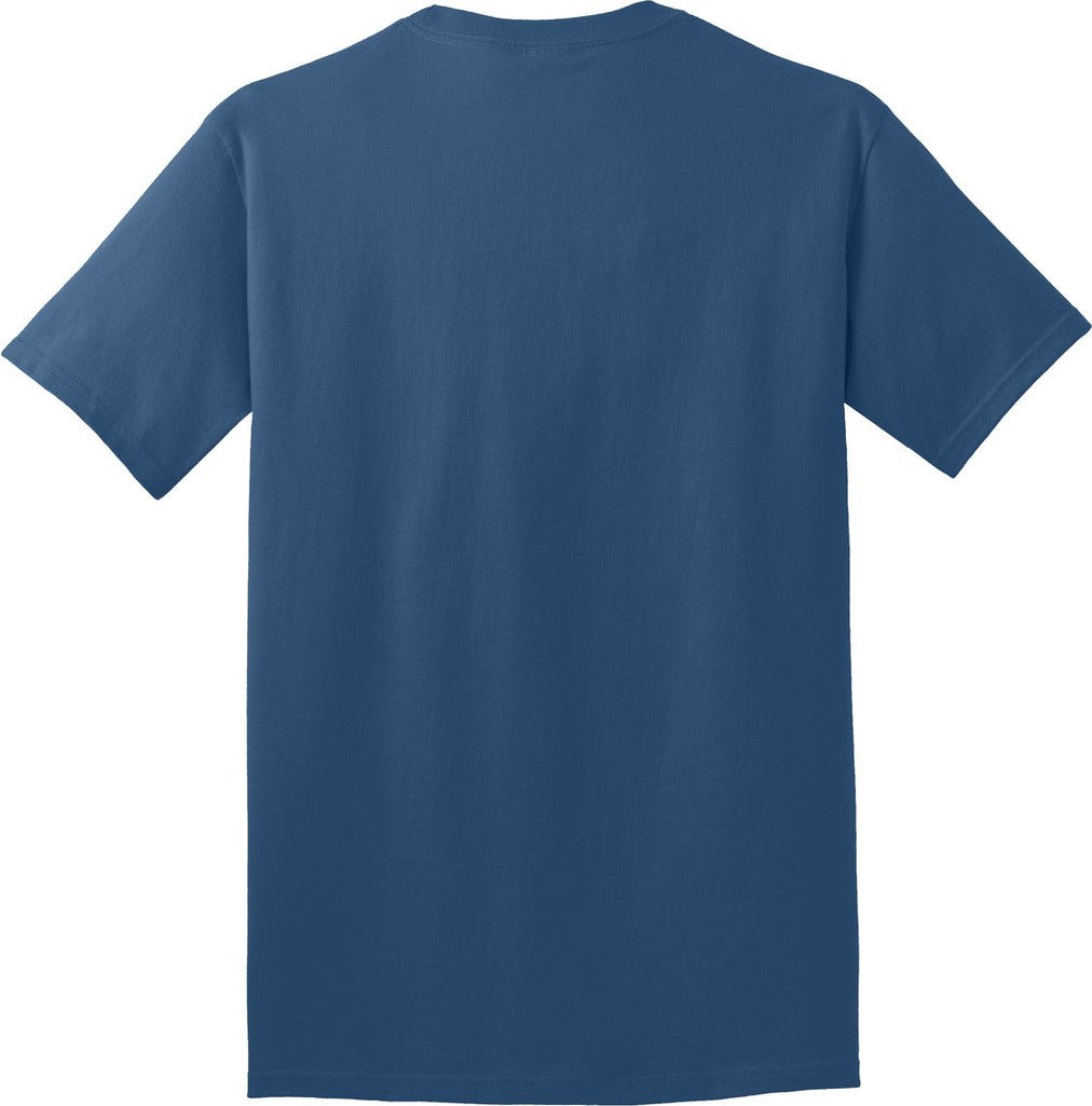 Rear View of NeptuneBl Port & Co Core Cotton Tee. PC54