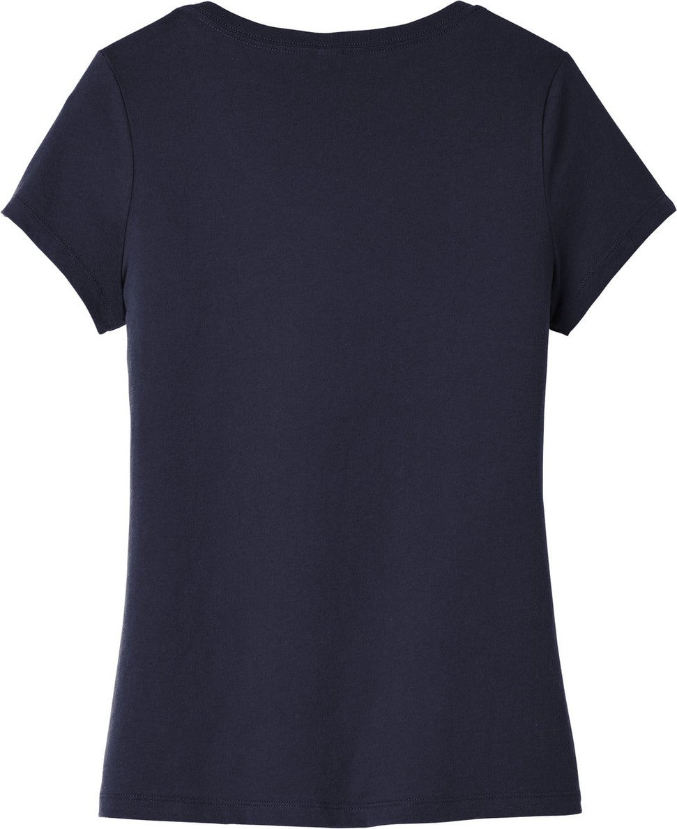 Front View of New Navy District Women's Very Important Tee V-Neck. DT6503