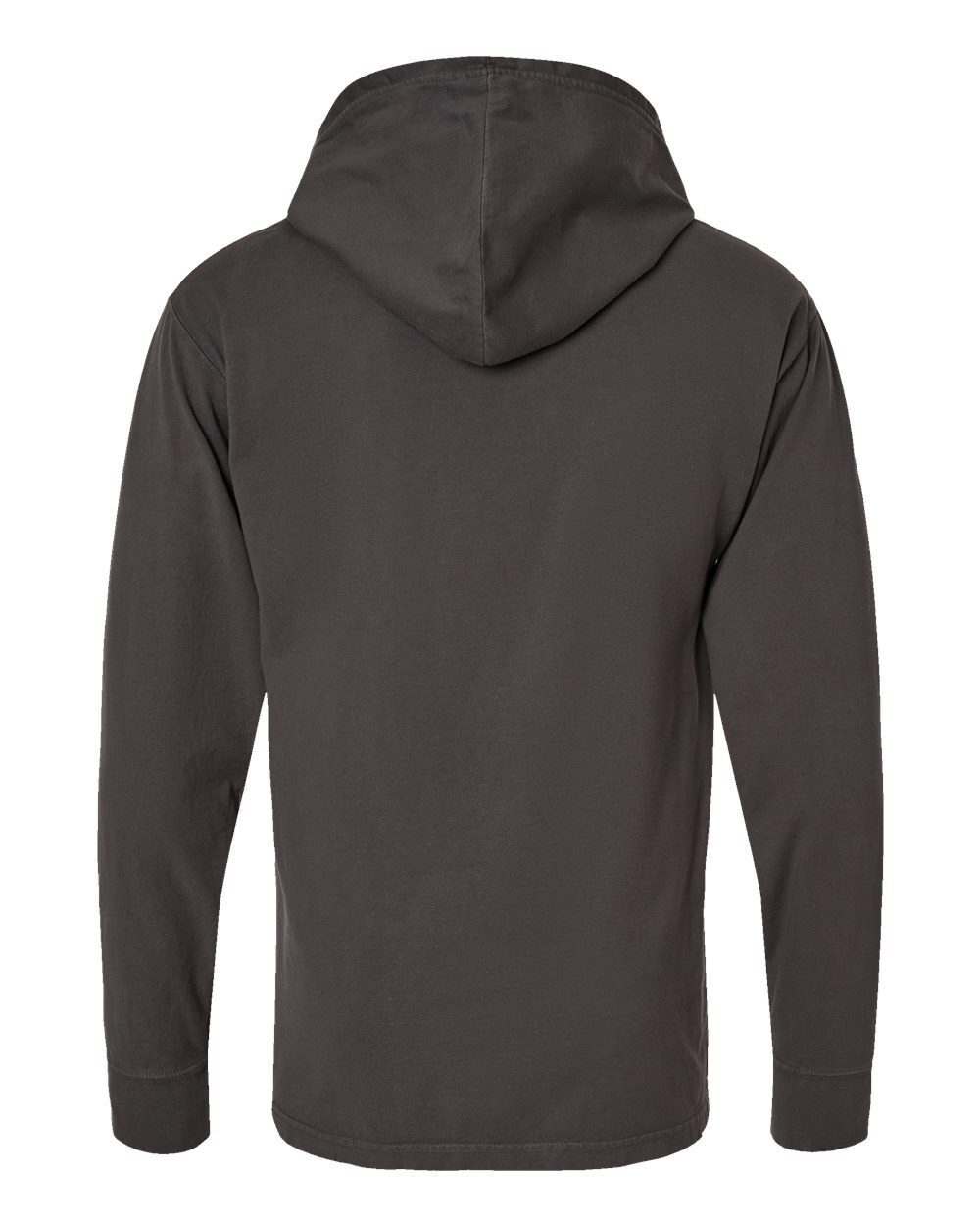 Front View of New Railroad Grey Garment-Dyed Jersey Hooded Long Sleeve T-Shirt - GDH280