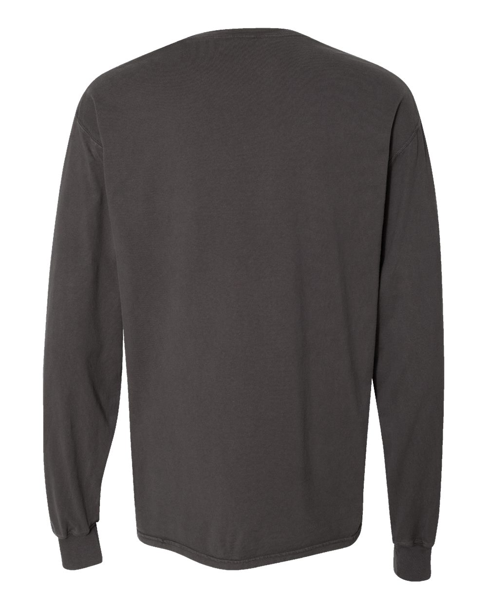 Front View of New Railroad Grey Garment-Dyed Long Sleeve T-Shirt With a Pocket - GDH250