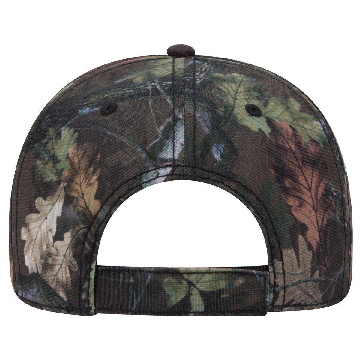 Rear View of NP39 - Nature Pattern/D. Brn OTTO CAP Camouflage 6 Panel Low Profile Baseball Cap
