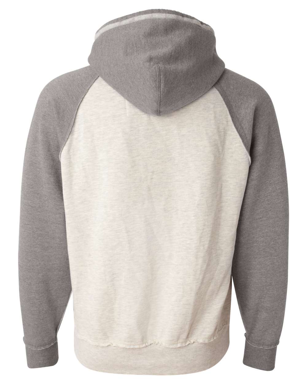 Front View of Oatmeal Heather/ Smoke Heather Vintage Heather Hooded Sweatshirt - 8885