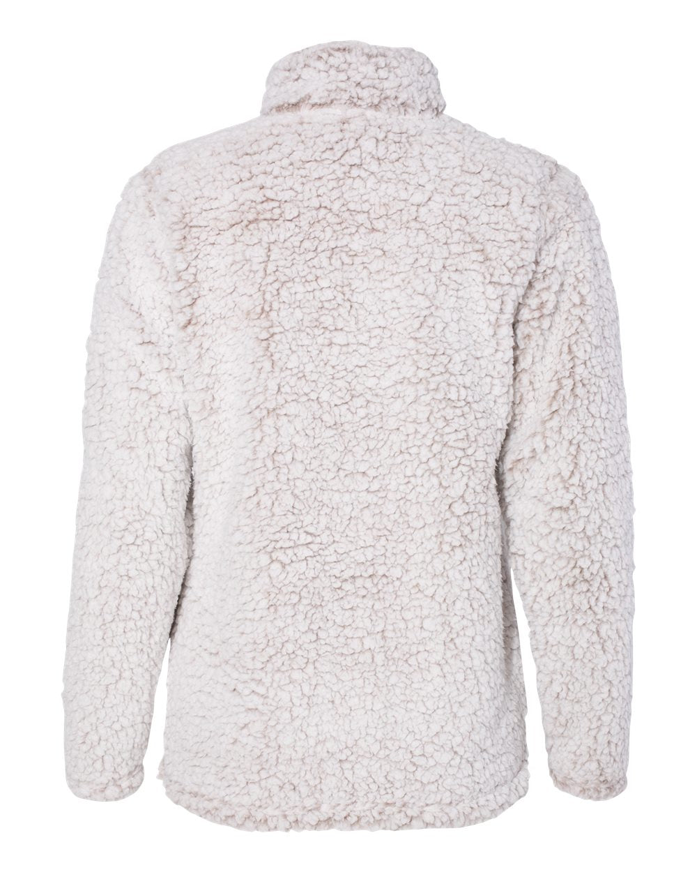 Front View of Oatmeal Heather Women’s Epic Sherpa Quarter-Zip Pullover - 8451