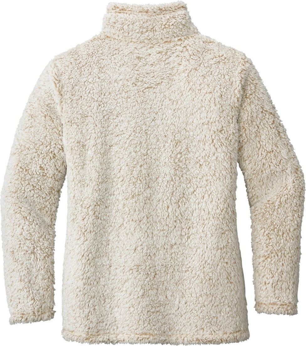 Rear View of Oatmeal Hthr Port Authority Women's Cozy 1/4-Zip Fleece L130