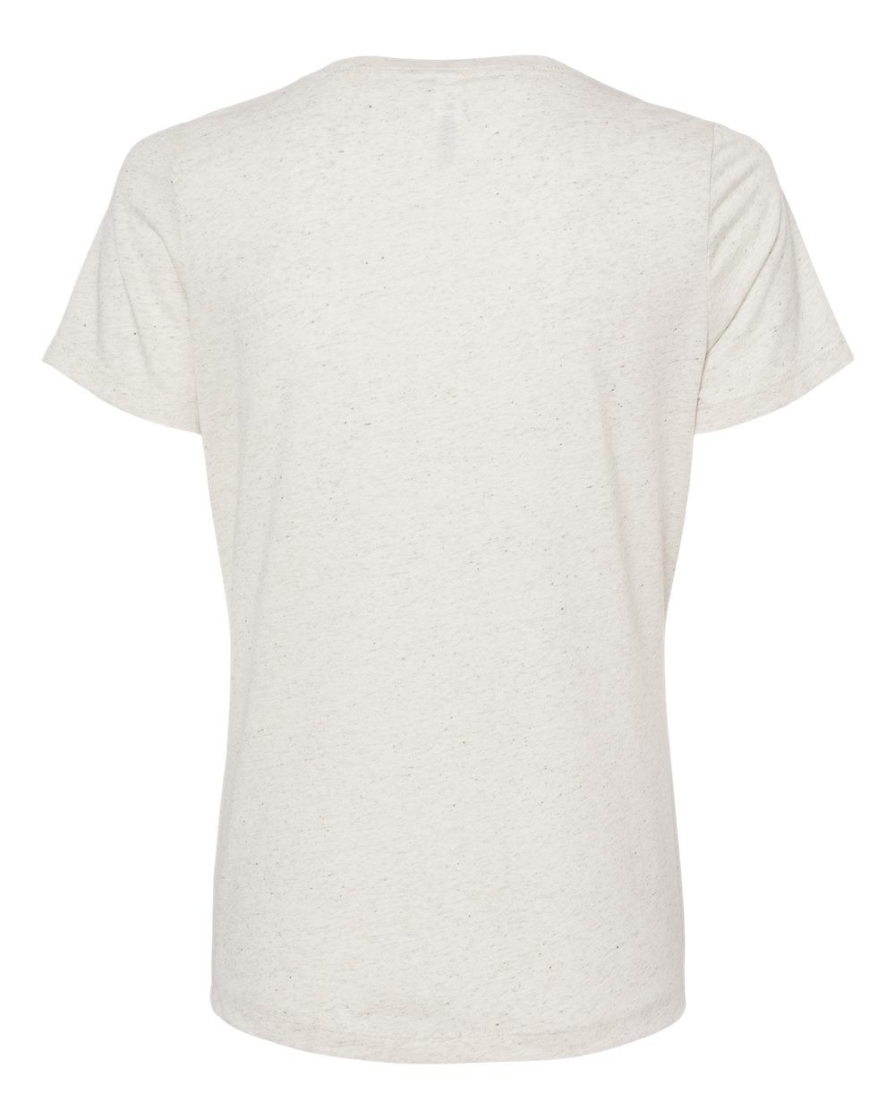 Front View of Oatmeal Triblend Women's Relaxed Triblend Short Sleeve V-Neck Tee - 6415