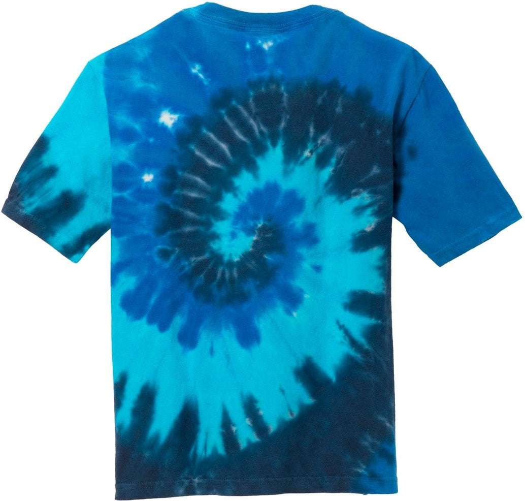 Front View of Ocean Rainbow Port & Co Youth Tie-Dye Tee. PC147Y