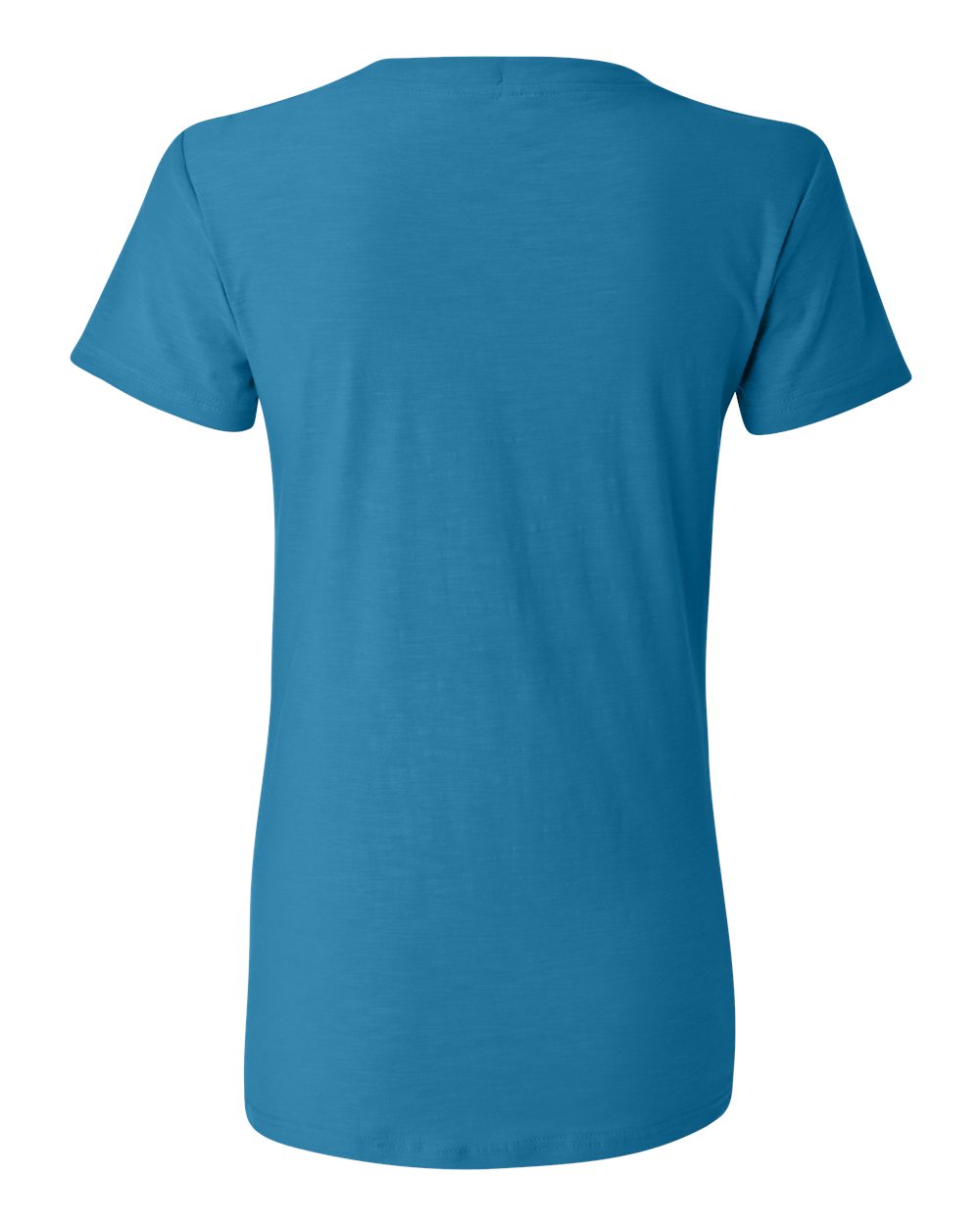 Rear View of Oceanberry Women&#39;s V-Neck Slub T-Shirt - 8169