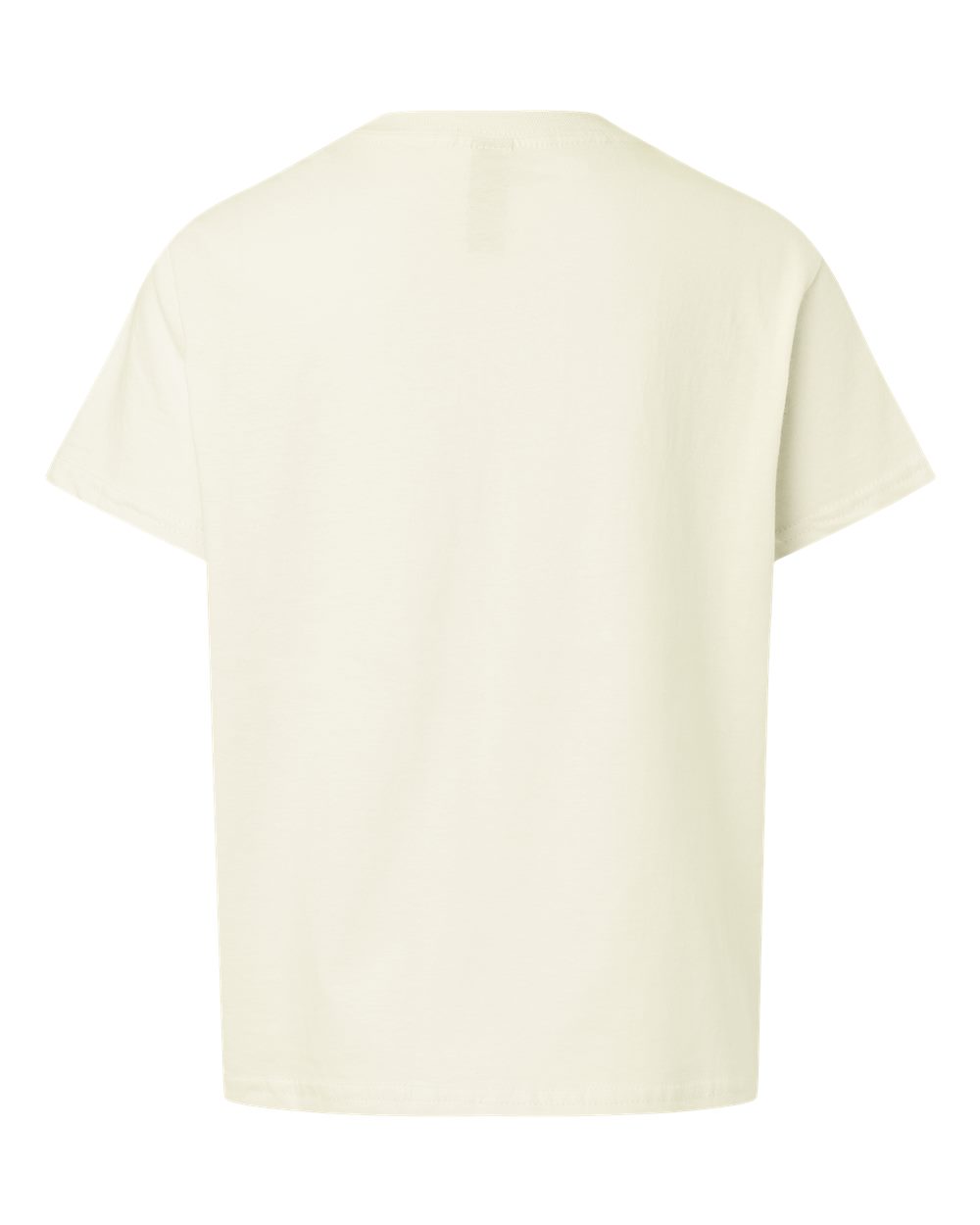 Rear View of Off White Light Cotton Youth T-Shirt - 3000B
