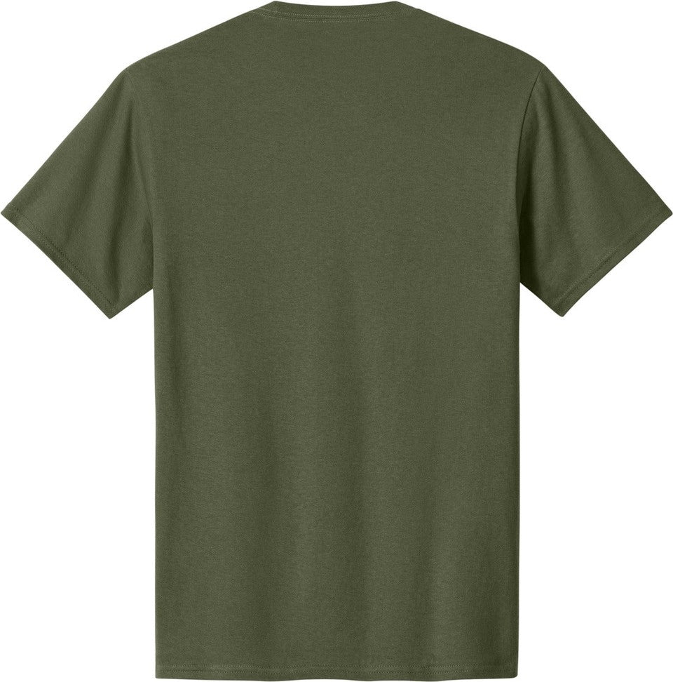 Front View of Olive Drab Grn Port & Co Core Cotton Tee. PC54
