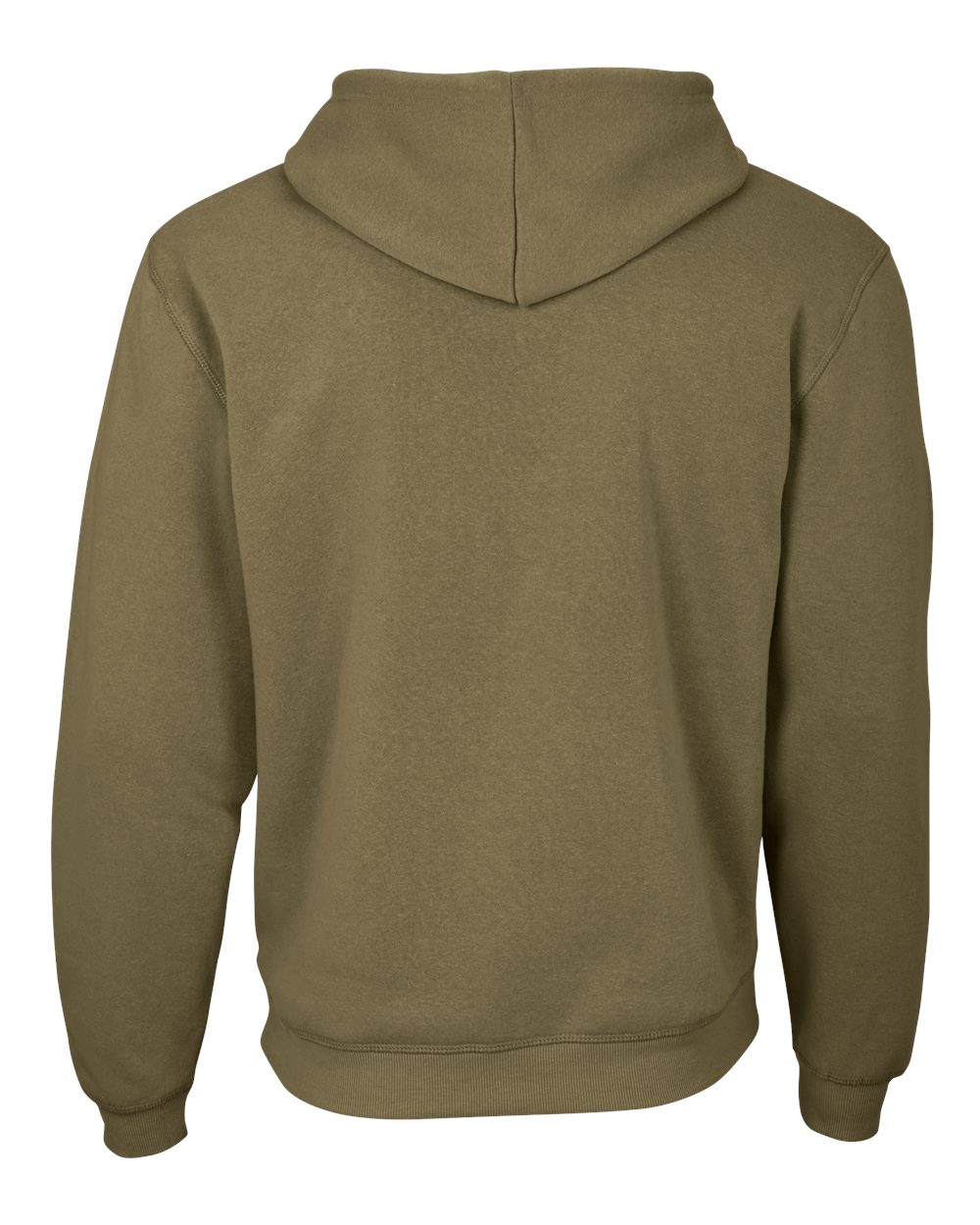 Front View of Olive Fleece Hooded Pullover - BM5302