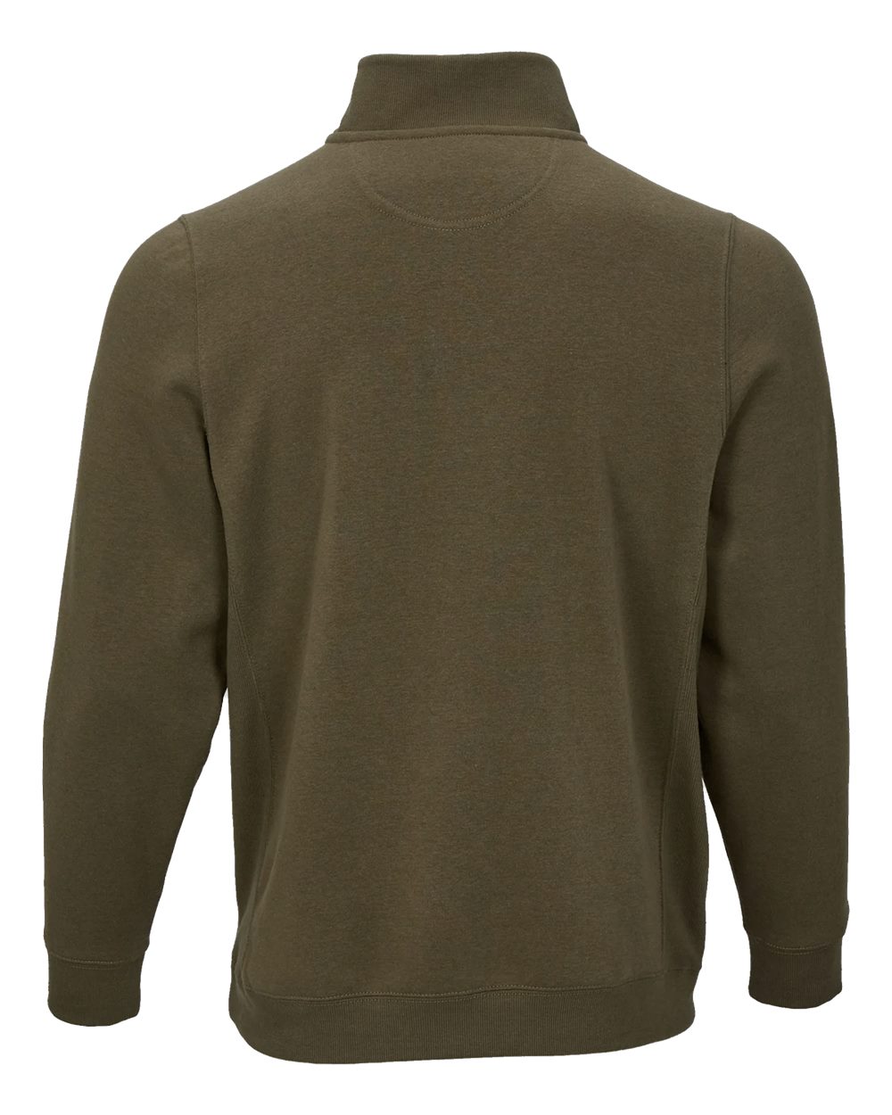 Front View of Olive Fleece Quarter-Zip Pullover - BM5202