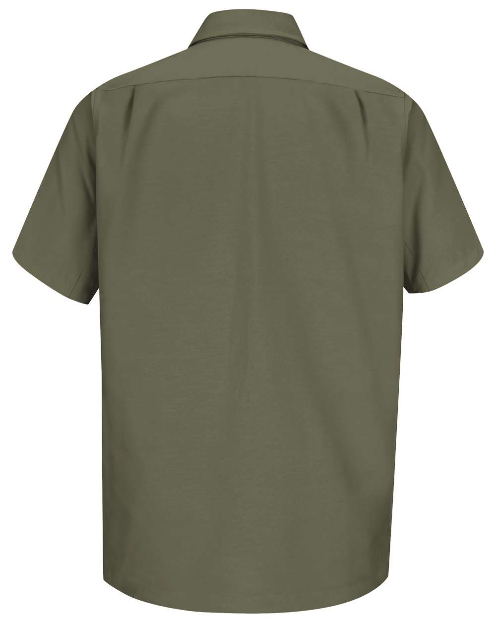 Front View of Olive Green Short Sleeve Work Shirt - WS20