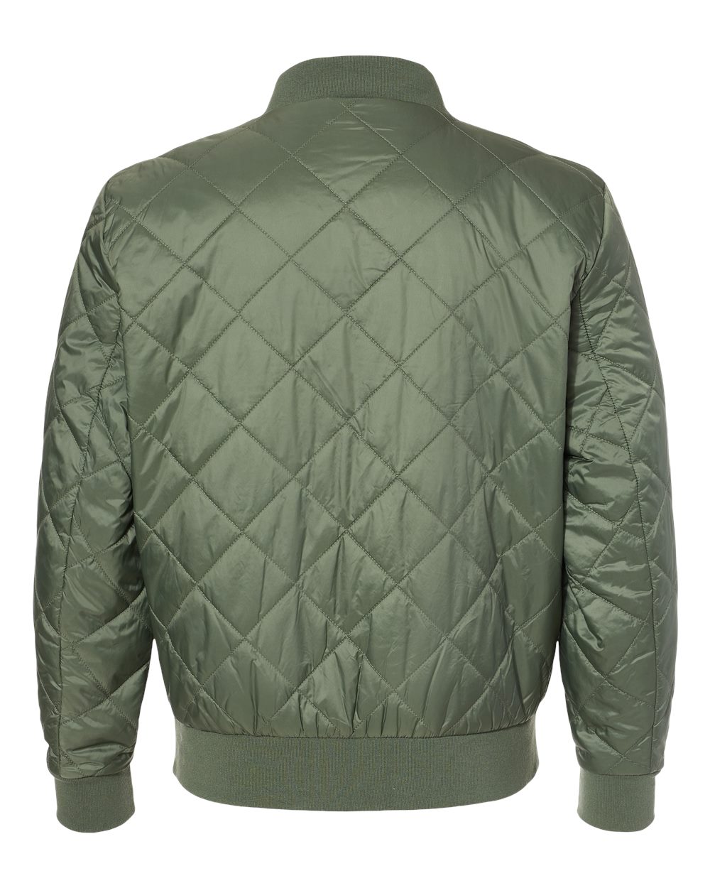 Rear View of Olive Grey HeatLast™ Quilted Packable Bomber - 21752