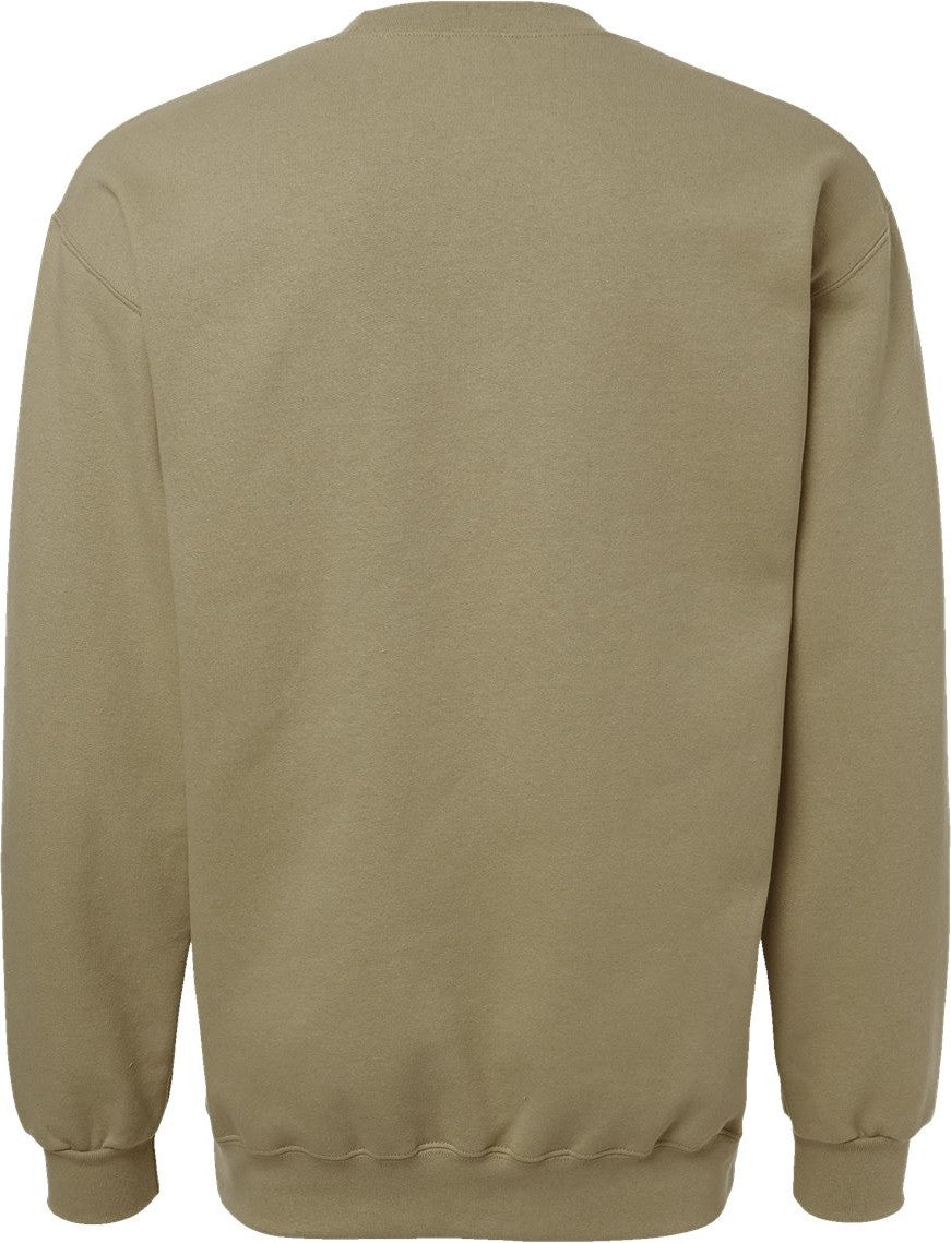 Front View of Olive Hammer™ Maxweight Crewneck Sweatshirt - 19000