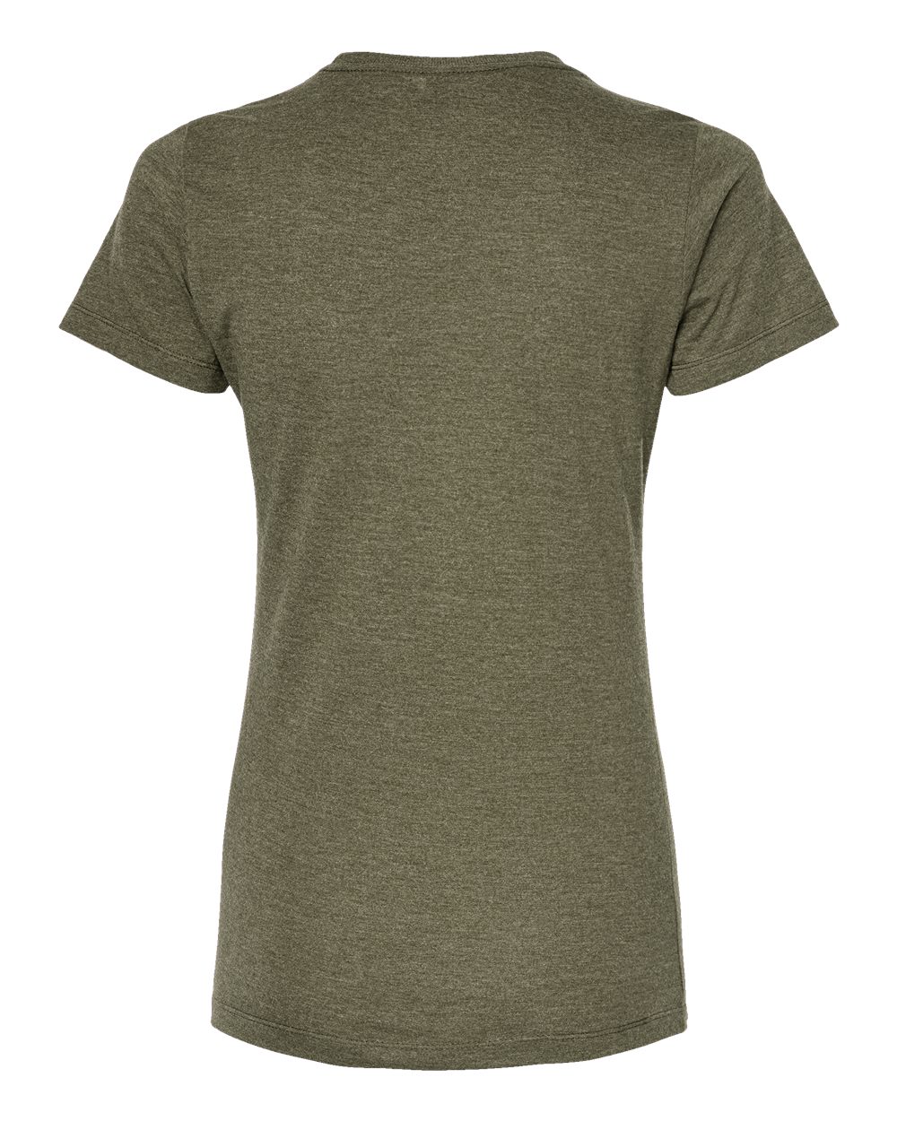 Front View of Olive Heather Women's Premium Cotton Blend T-Shirt - 542
