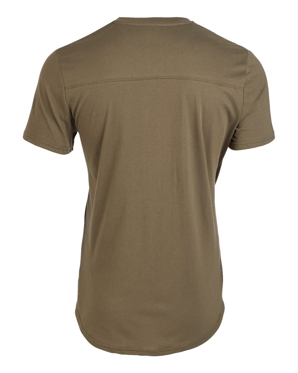 Front View of Olive High V-Neck T-Shirt - BM2204