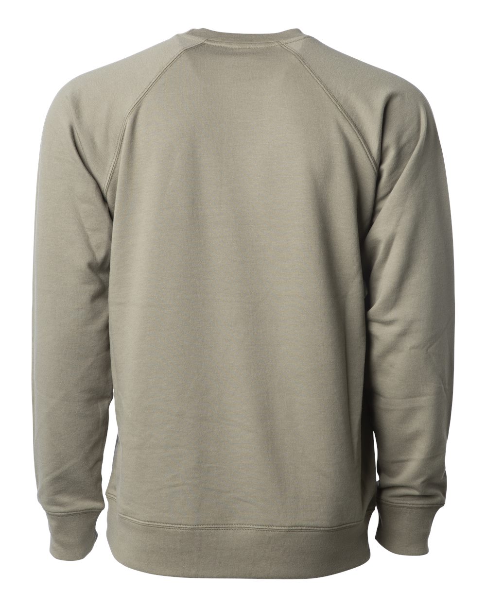 Rear View of Olive Icon Lightweight Loopback Terry Crewneck Sweatshirt - SS1000C