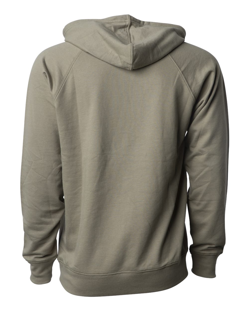 Rear View of Olive Icon Lightweight Loopback Terry Hooded Sweatshirt - SS1000