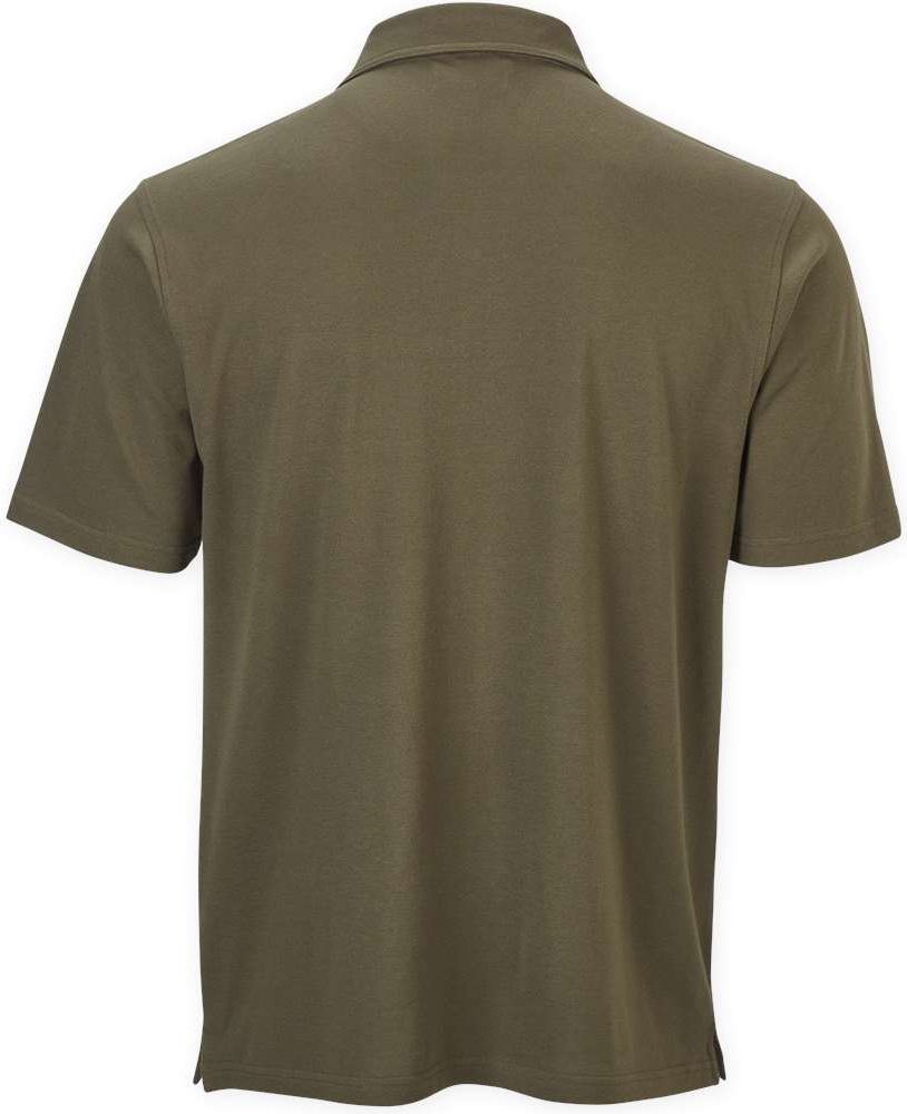 Front View of Olive Pique Polo - BM2301
