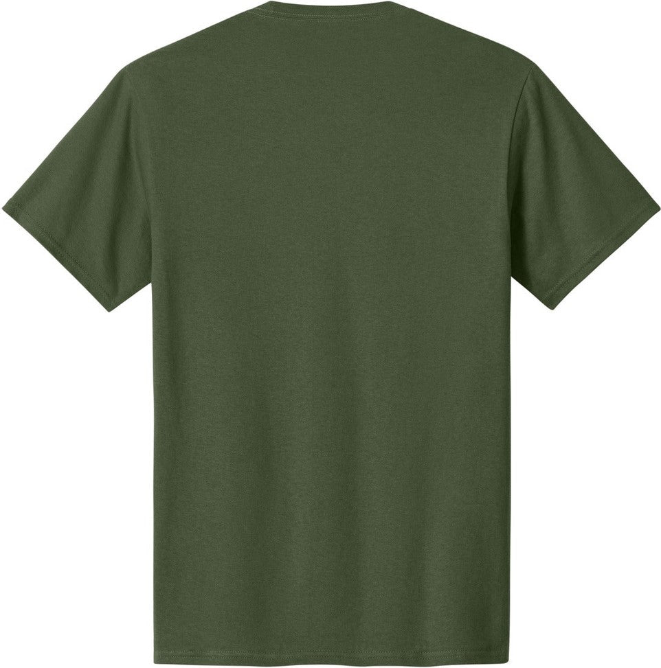 Front View of Olive Port & Co Core Cotton Tee. PC54