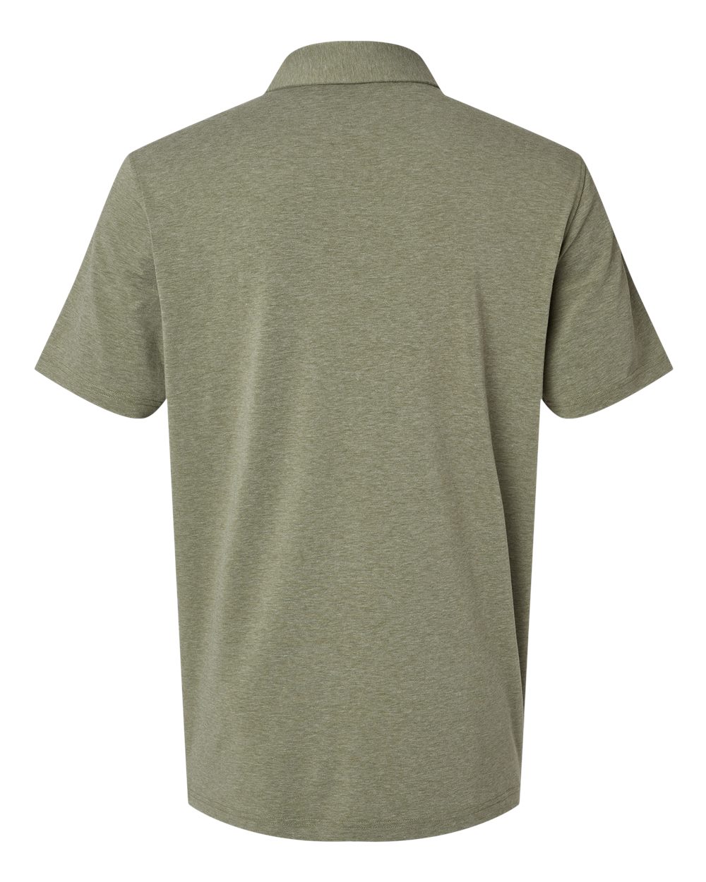 Front View of Olive Strata Melange Blend Polo - A590