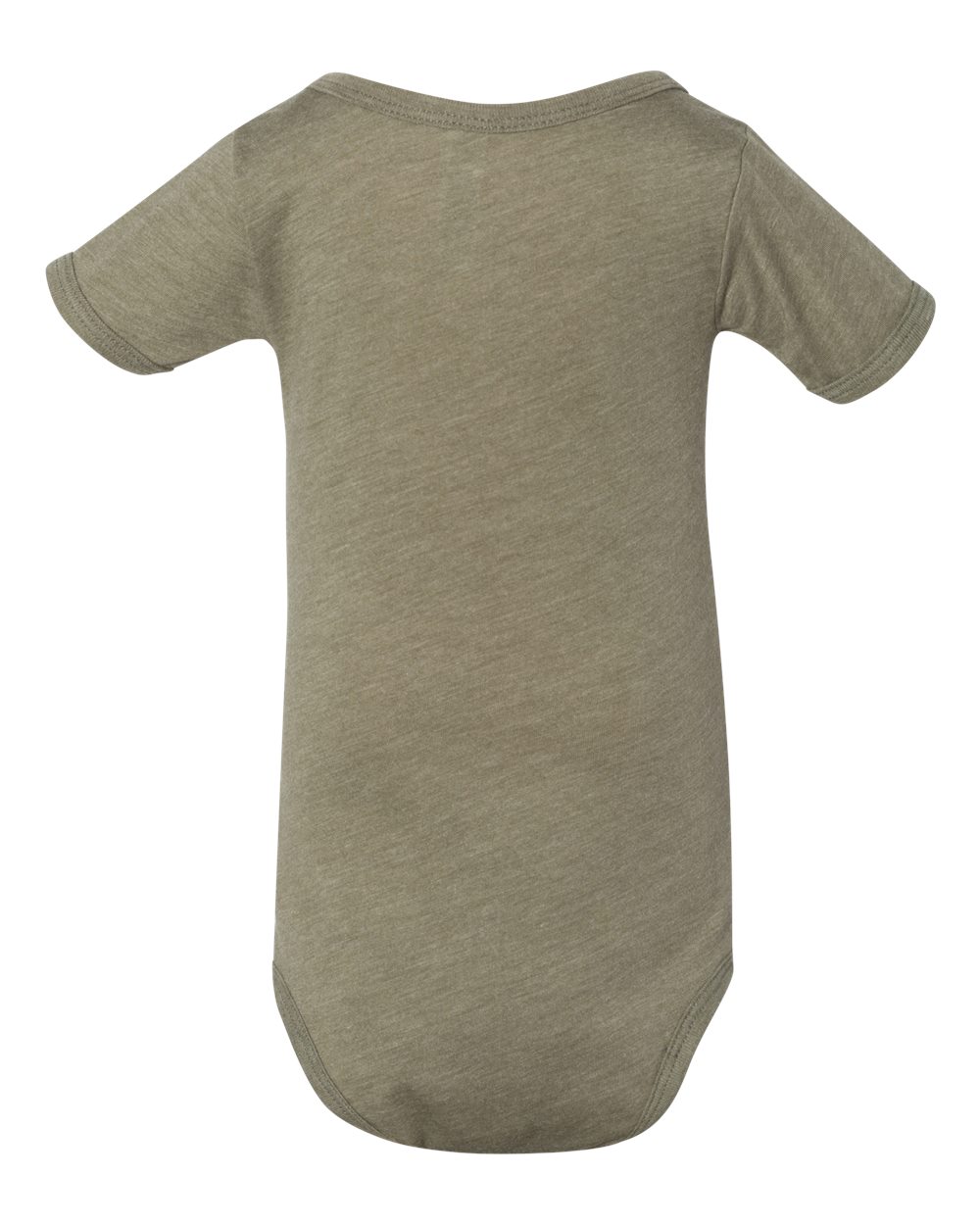 Front View of Olive Triblend Infant Triblend Short Sleeve One Piece - 134B