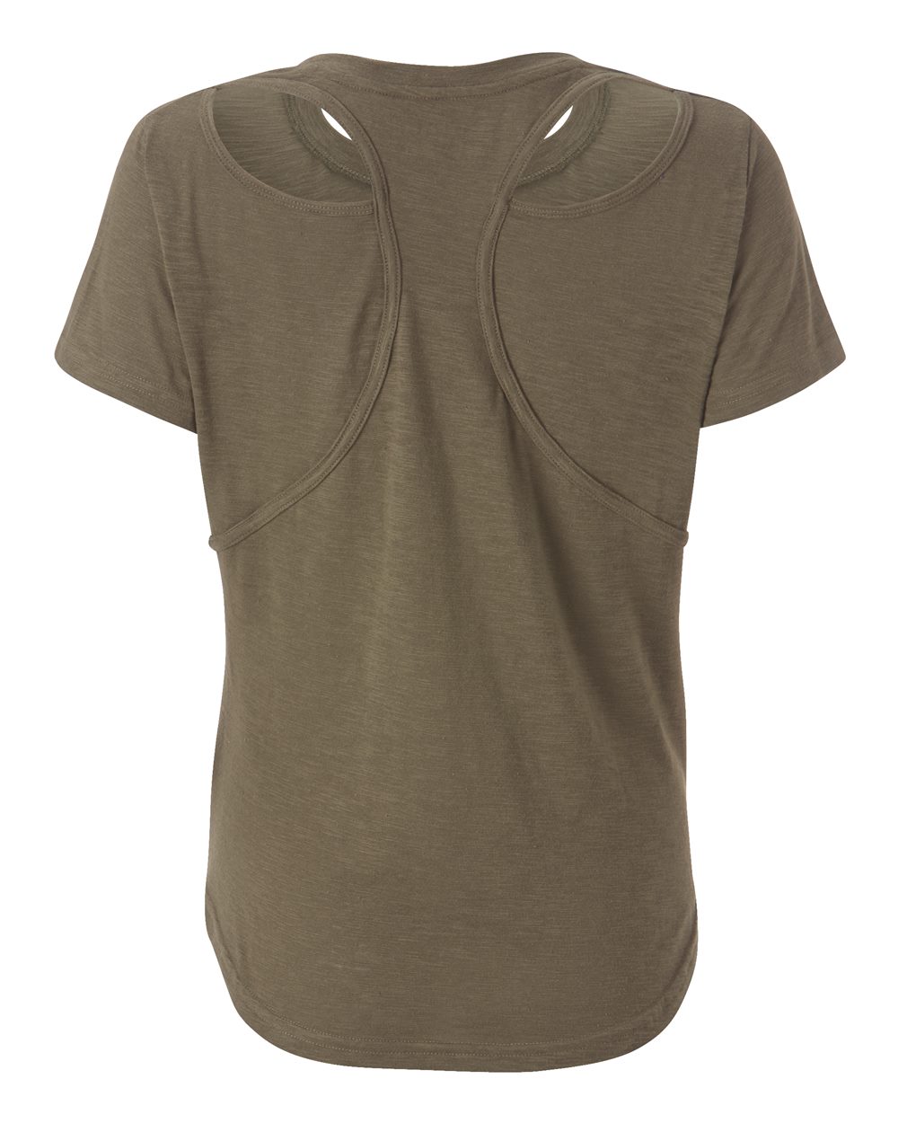 Front View of Olive Women's Cut-It-Out T-Shirt - T67