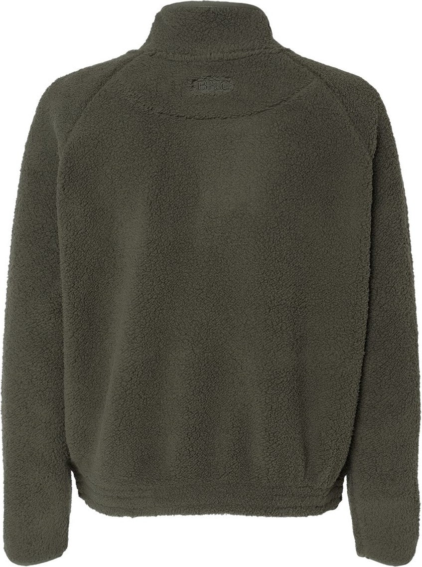 Front View of Olive Women's Everest Half-Zip Pullover - BW8501