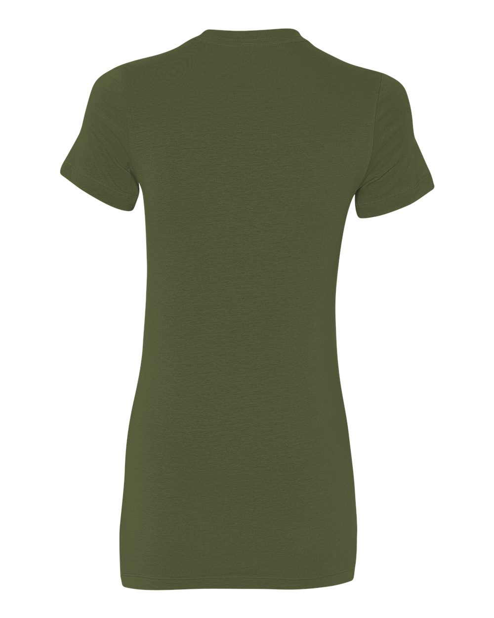 Rear View of Olive Women&#39;s Slim Fit Tee - 6004