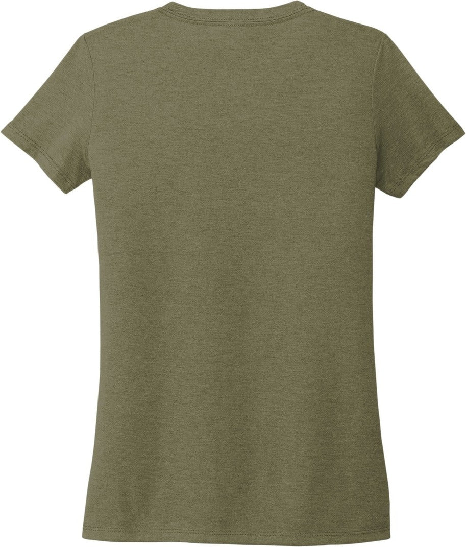 Front View of Olive You Grn Allmade Women's Tri-Blend V-Neck Tee AL2018