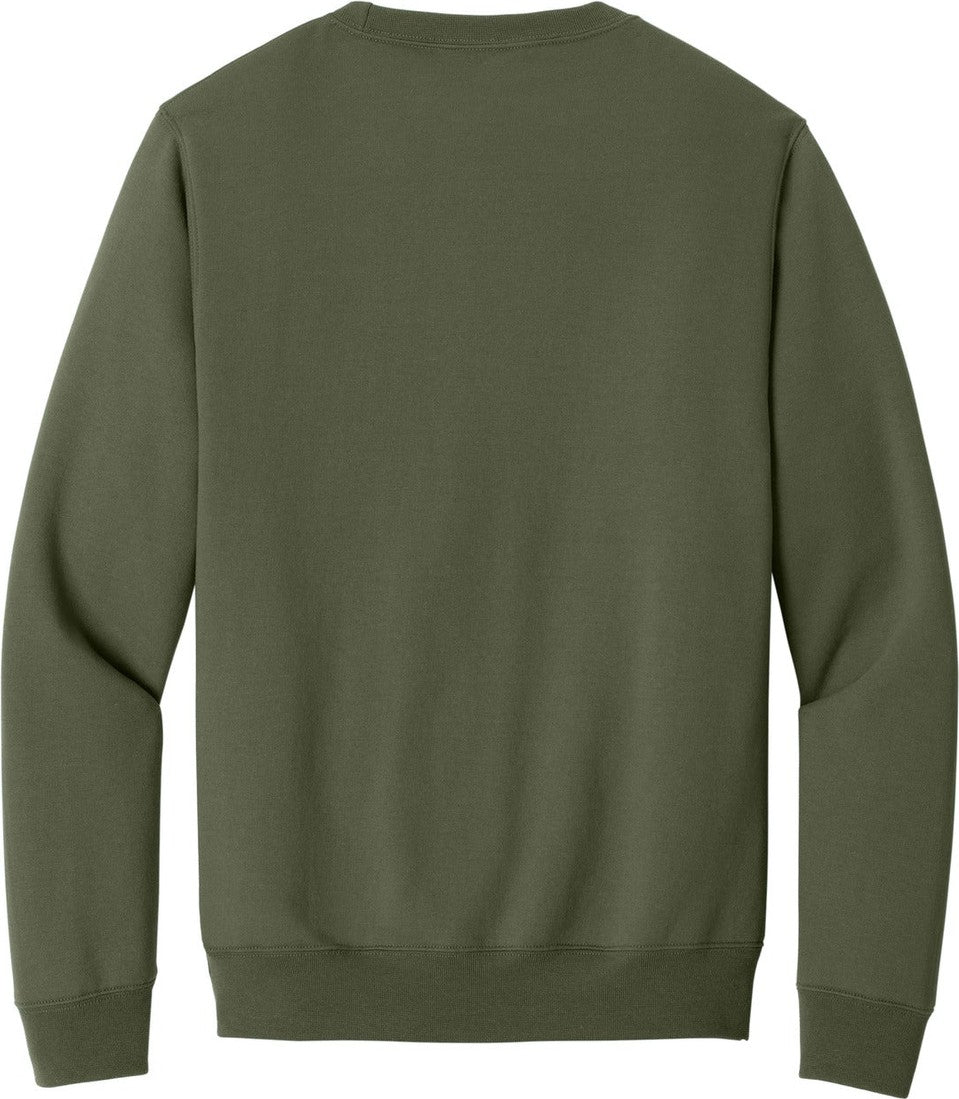 Front View of OlvDrabGn Port & Co Core Fleece Crewneck Pocket Sweatshirt PC78PKT