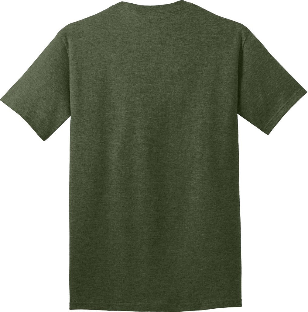 Front View of OlvDrabGnH Port & Co Core Cotton Tee. PC54