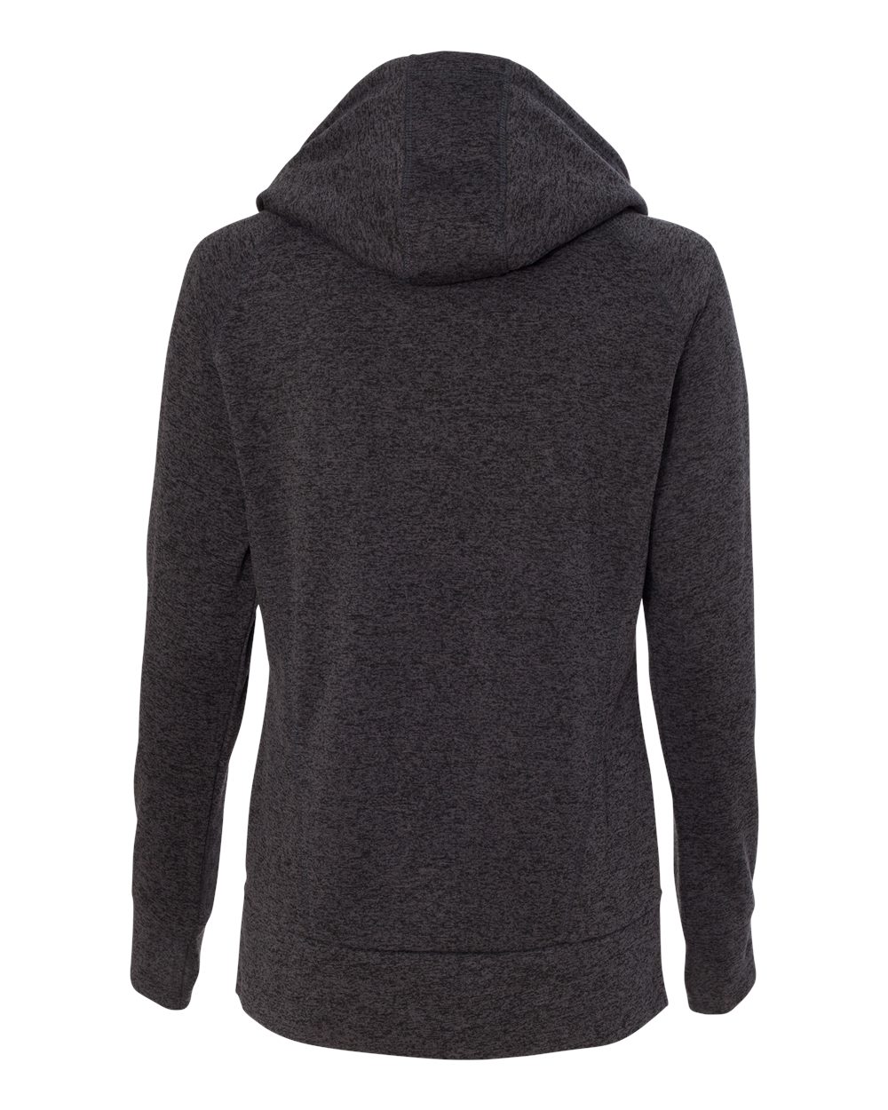 Front View of Onyx Fleck/ Electric Blue Women’s Cosmic Fleece Hooded Sweatshirt - 8616