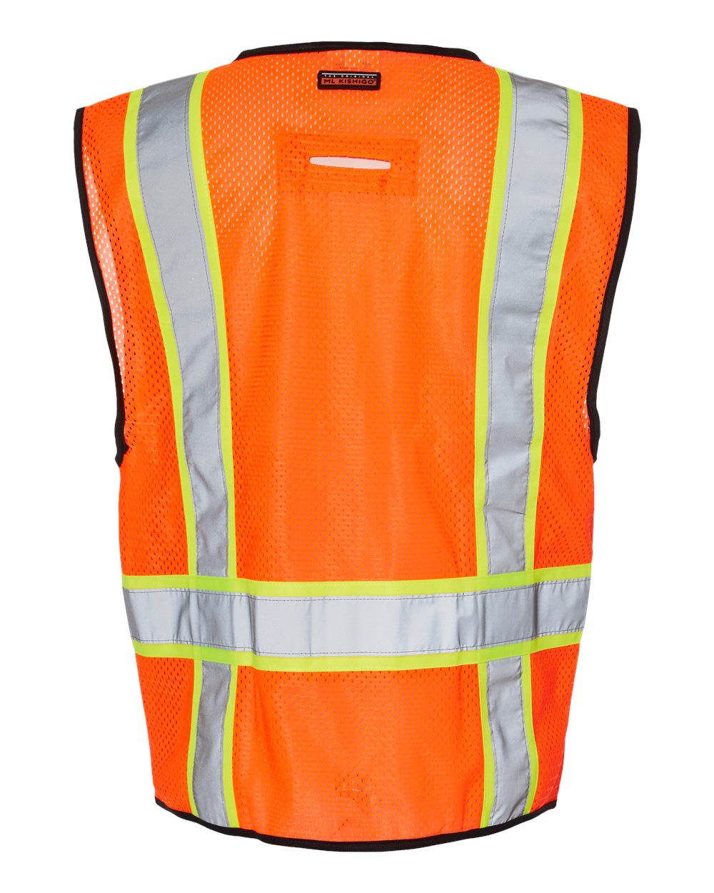 Rear View of Orange 6 Pocket Contrast Class 2 Vest - 1580-1581