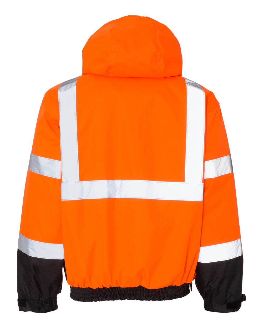 Front View of Orange/ Black Ripstop Bomber Jacket - JS130-132